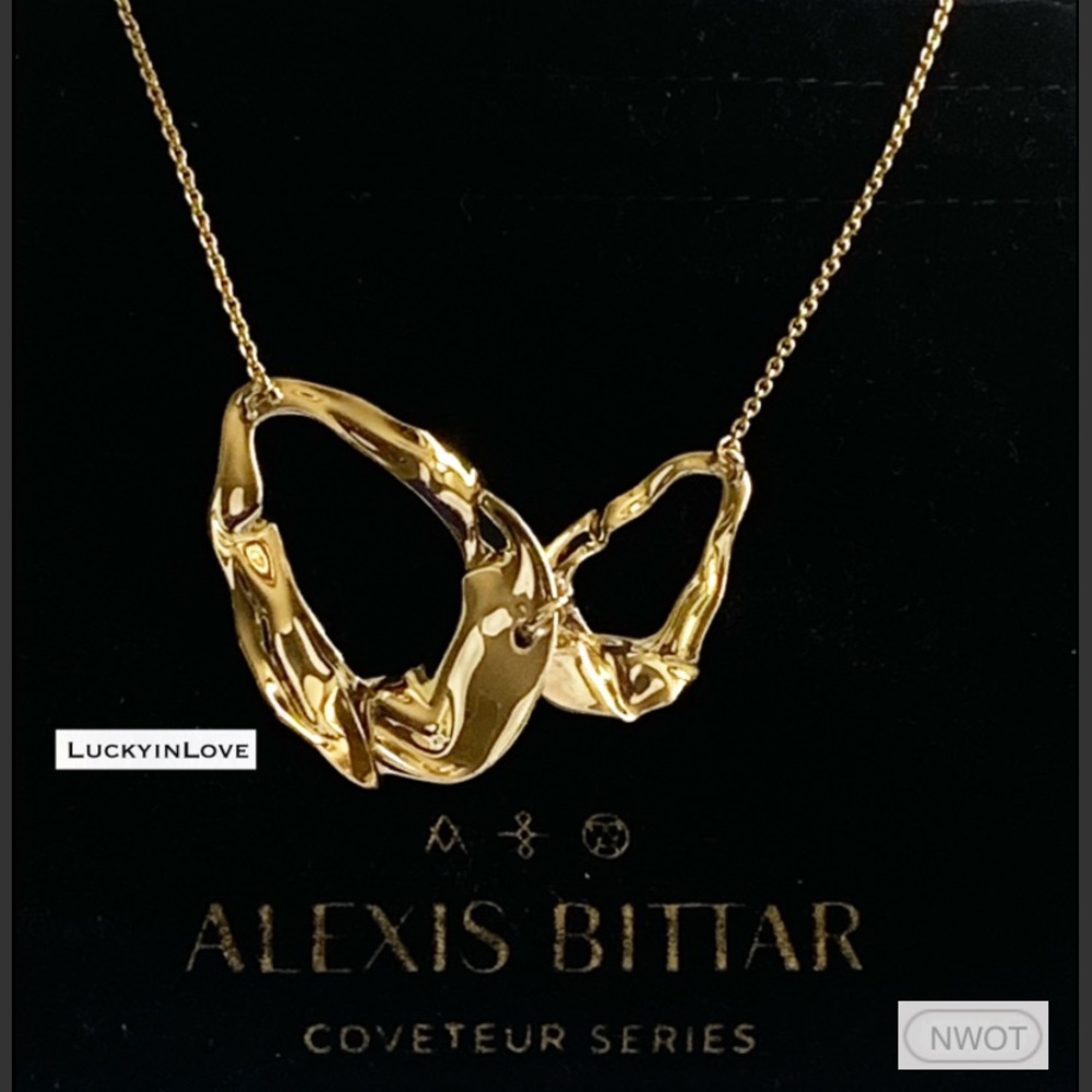 ALEXIS BITTAR • Retro Gold Collection Molten Liquid Crumpled Link
Necklace
